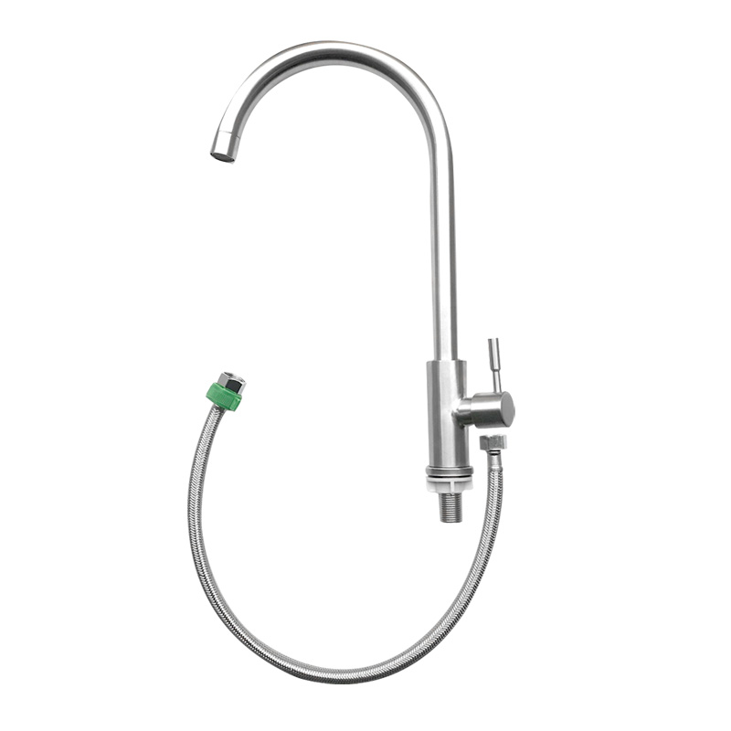 Vòi rửa bát inox cần cứng một đường nước